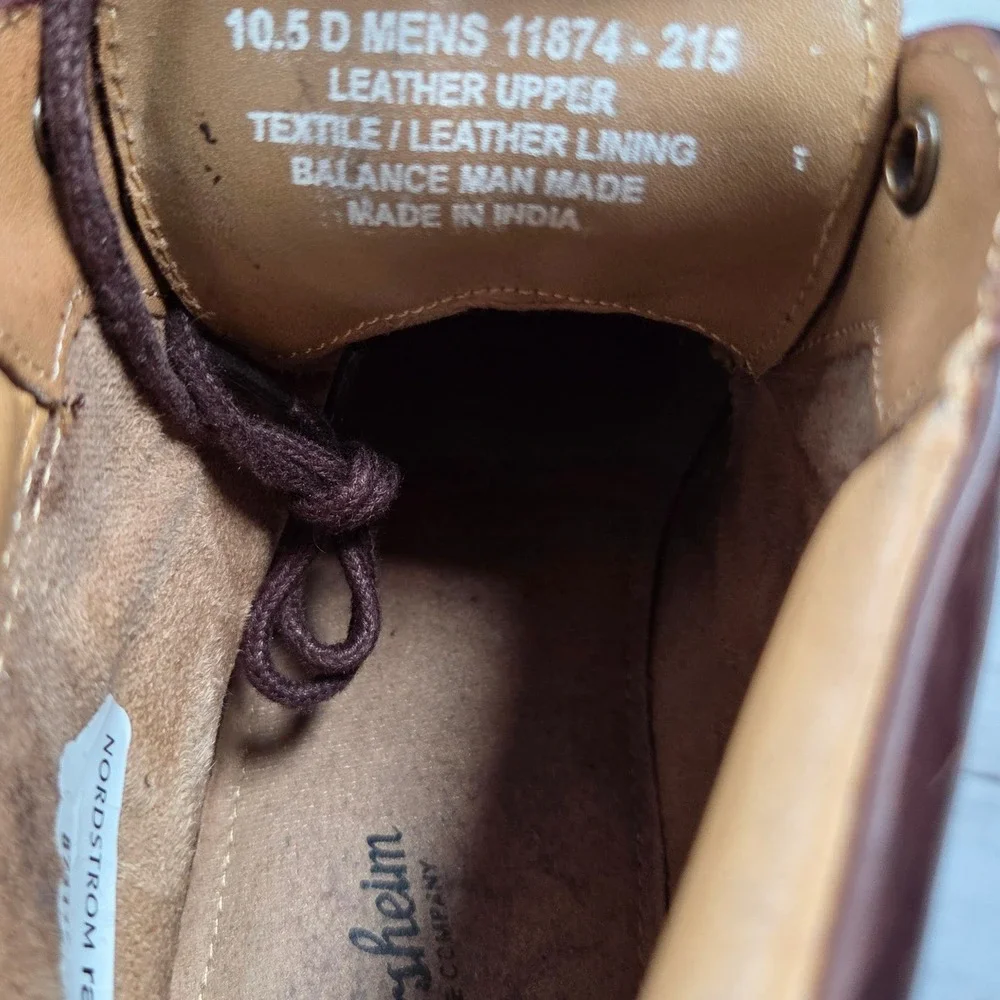 Florsheim 11874-215 Cap Toe Brogue Boot Men 10.5 D Brown Leather Lug Sole